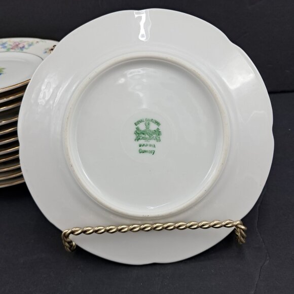 Royal Bayreuth 6" Bread Plates Dresden Floral Bavaria -Lot of 12 - Picture 2 of 5